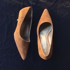 Liz Claiborne Flex Suede Camel Brown Heels Shoes Women 7.5 Medium